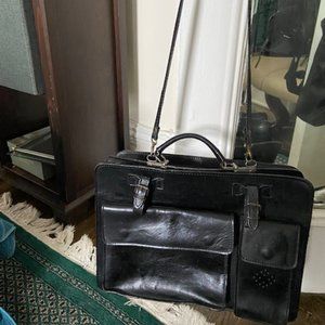 Old fashioned leather briefcase bought in Florence Italy